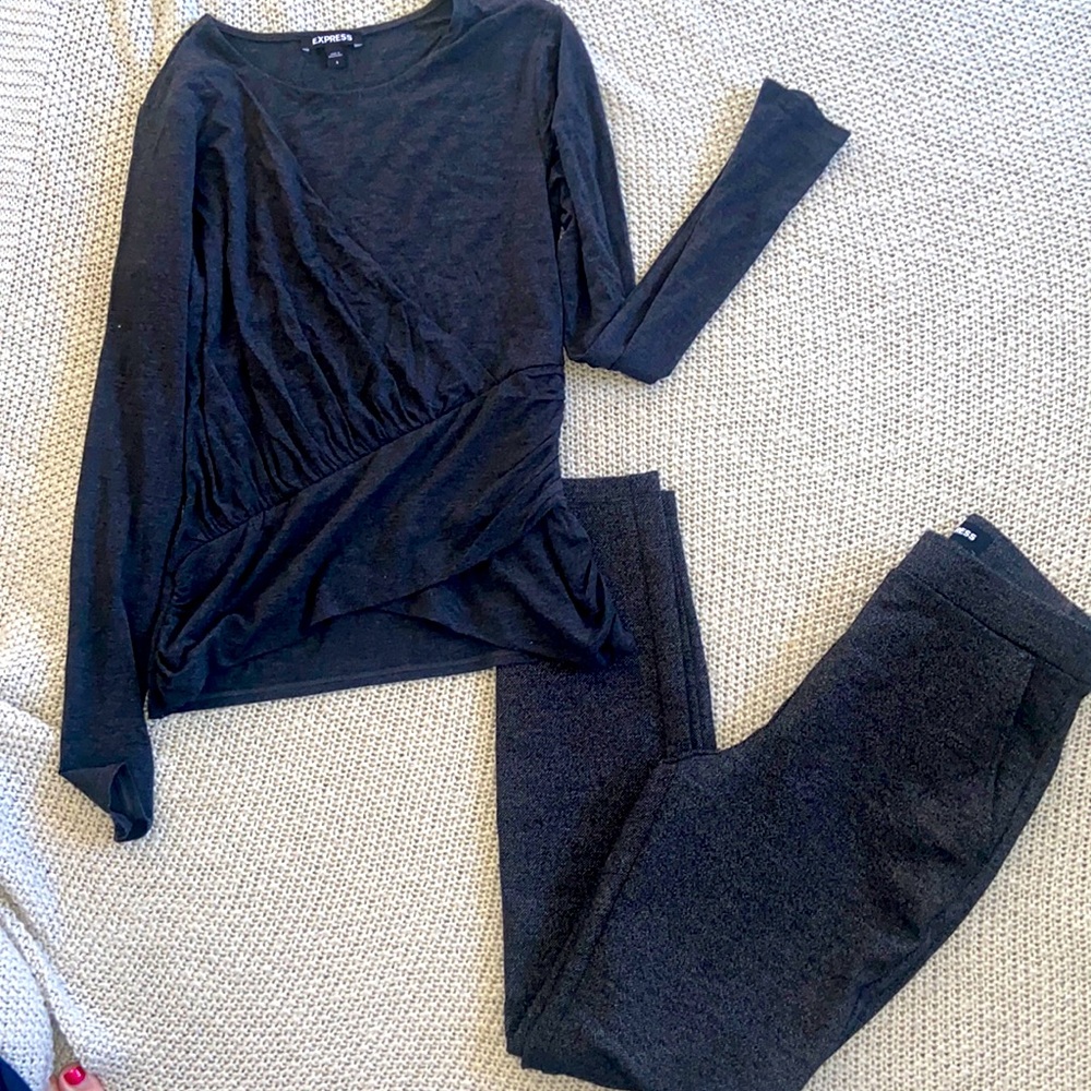 Express tweed pants and office appropriate top